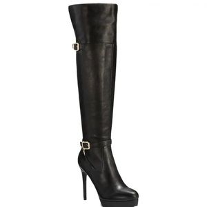 Thalia Sodi Womens Carulap Black Over-The-Knee Boots 8 Wide